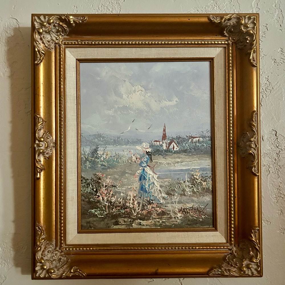 Signed & Framed Vintage Marie Charlot Painting Impressionist Costal